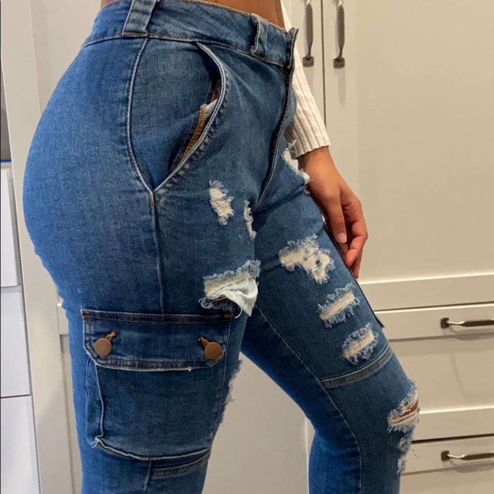 Fashion nova distressed jeans